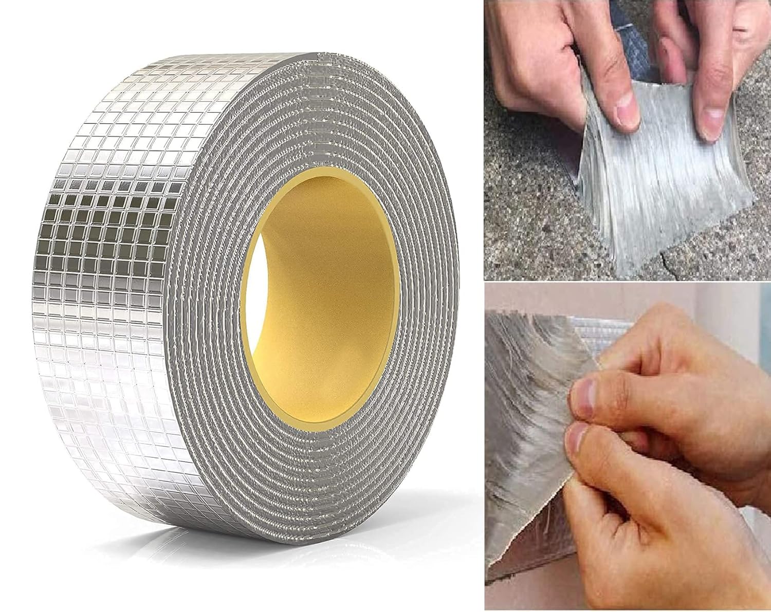 Leakage Repair Waterproof Tape for Pipe Leakage Roof Water Leakage Solution Aluminium Foil Tape for Surface Crack, Pipe (2Inx5m)